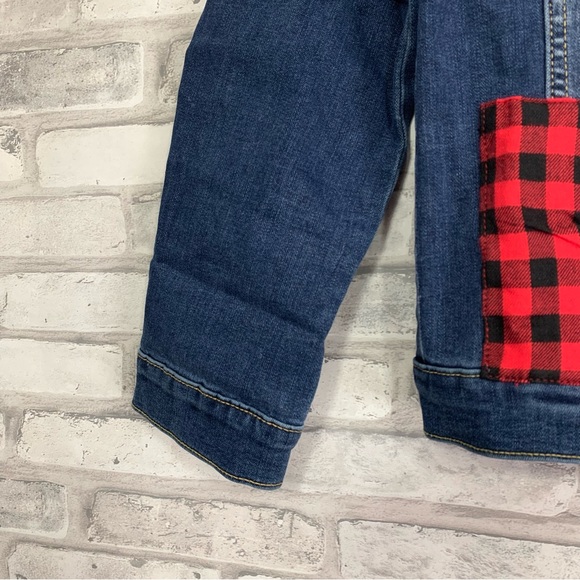 Justice Girl's Medium Wash Long Sleeve Button Up Patchwork Denim Jacket - NWT - Picture 9 of 11